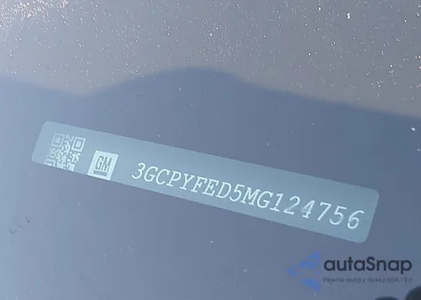 2021 Chevrolet Silverado K1500 Lt Trail Boss z USA, uszkodzony, nr VIN 3GCPYFED5MG124756